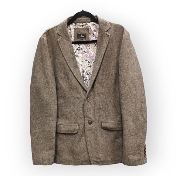 Paul Saint Brown Gray 100% cotton button down blazer suit jacket size L - Picture 2 of 11